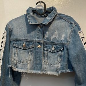 Cropped denim Jean jacket